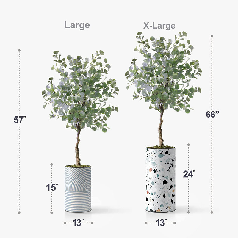 42 po Eucalyptus artificiel en pot, H 66 po x l 13 po x P 13 po