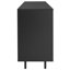 Armoire ajustable noire à motif ondulé - 2 portes, tiroirs à usages multiples et tablettes de rangement pour les pièces