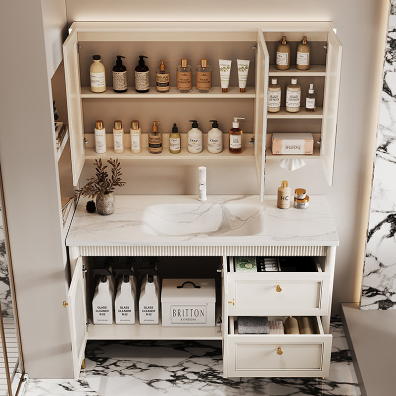 Armoire de salle de bain simple de style français, H 33,5 po x l 47,2 po x P 19,7 po