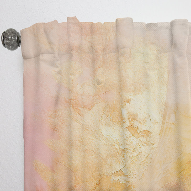 Gold Pink Desert Mirage Spiral III - Spirals Curtain - Velvet Room Darkening - 1 Panel, 52" W x 108" L