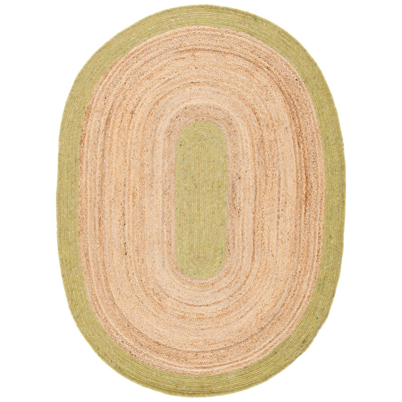 Tapis en jute / laine / coton tissé à la main Chamness, Ovale 4 pi x 6 pi
