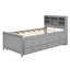 Griffie Size Platform Bed With Storage Headboard, USB, Griffie Size Trundle And 3 Drawers-1767001303-1767001300