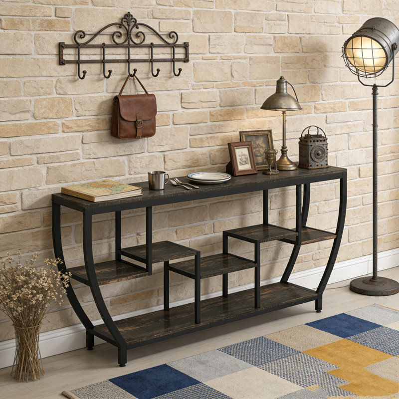 Console Herrle 70,9 po, Brun foncé / noir