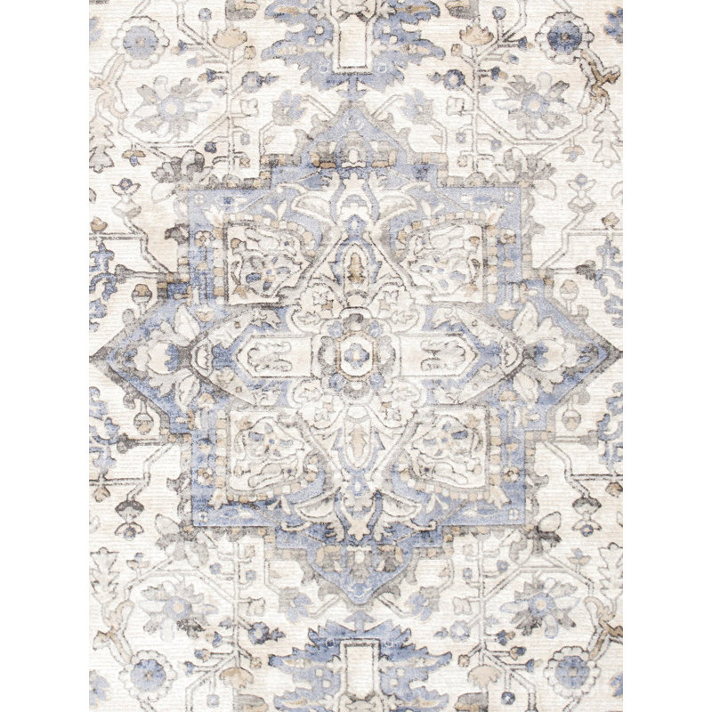 Tapis oriental beige / bleu Amadeus, Rectangle 9 pi x 12 pi