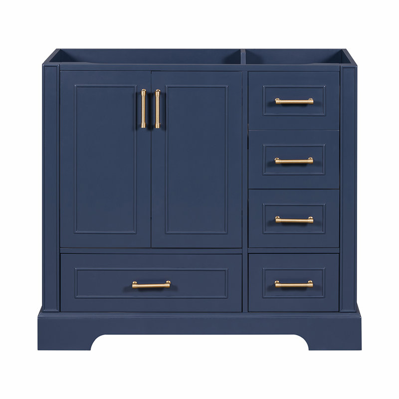 Base de meuble-lavabo simple 35,4 po seulement, Bleu marine