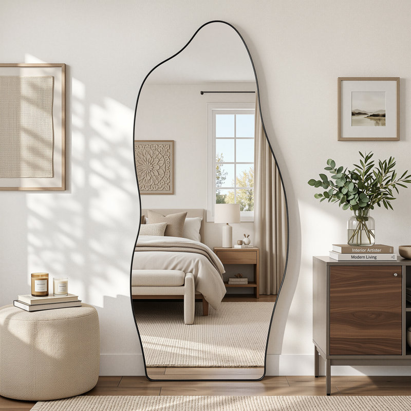 Dreamy Cloud Full-Length Mirror, 76" x 36", Black