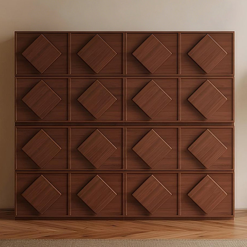 Modern Brown Solid Wood Accent Cabinet