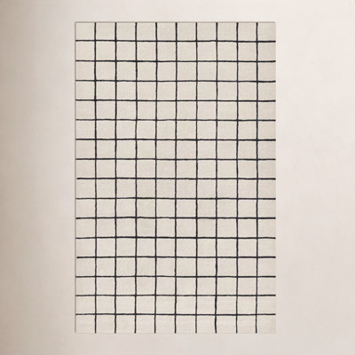 Montara Ivory Hand-Tufted Geometric Wool Rug