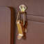 Meuble-lavabo 3 en 1 avec miroir rabattable, éclairage DEL, longueur réglable et tiroirs spacieux - Coiffeuse multifonctionnelle élégante pour la maison, noyer