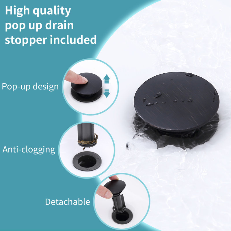 Bathroom Faucet In Oil Rubbed Bronze, 2 Handles, 4-Inch Vanity Sink With Aerator, Pop-Up Drain And Supply Hose Collection Of Parts Assembly