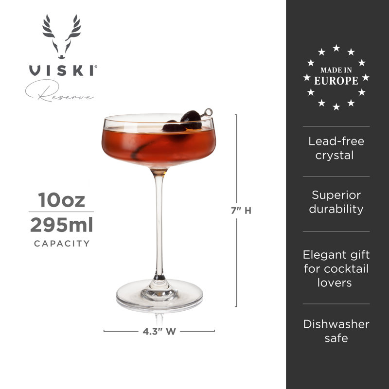 Reserve Julien Crystal Coupe Glasses By Viski