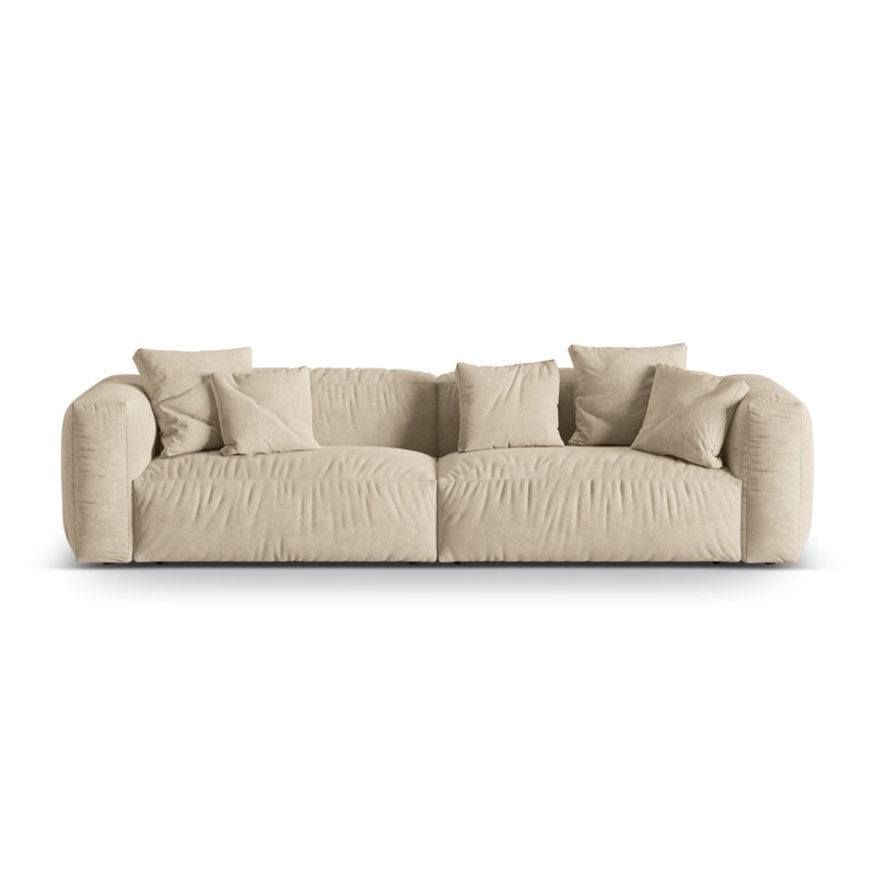 Carlens 4 Seater Sofa, Beige, Velvet , 4