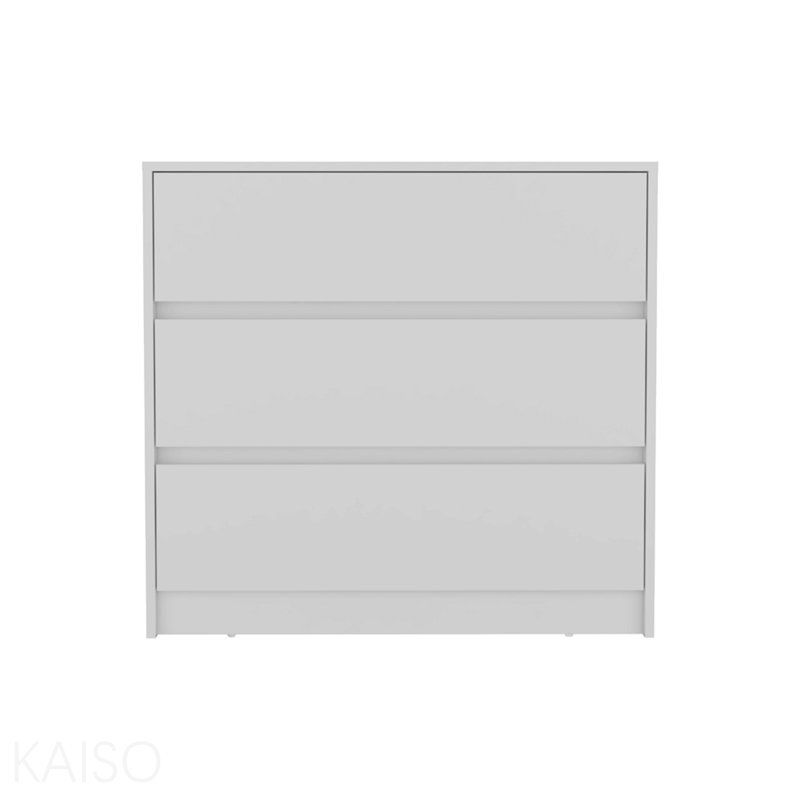 Commode à trois tiroirs, mécanisme coulissant - blanc, Blanc