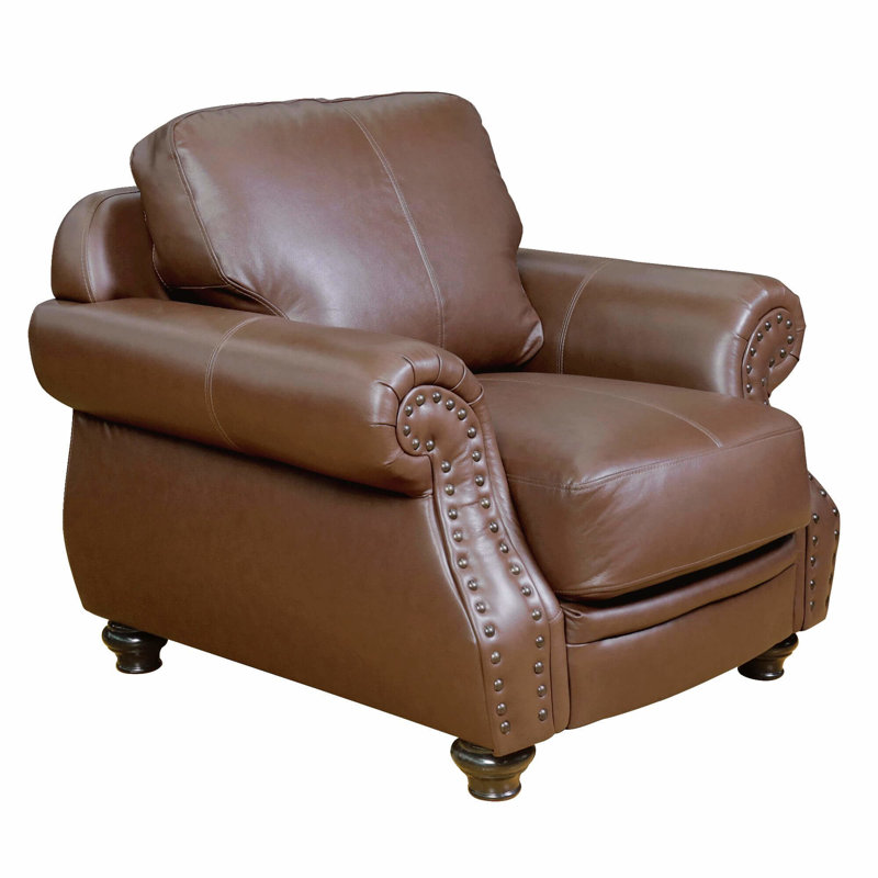 Fauteuil club de 42 po de largeur, Châtaignier brun
