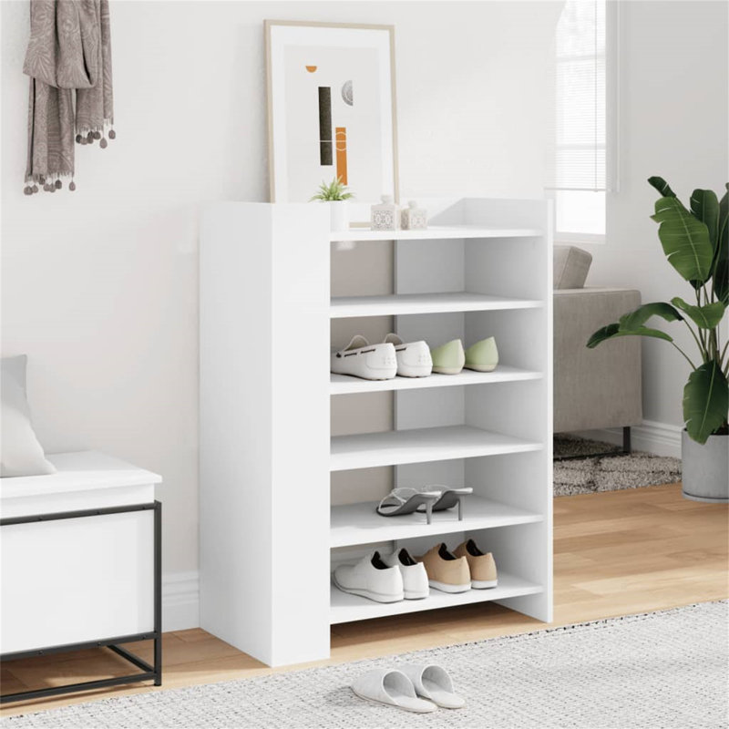 Shoe Cabinet 74.5X37.5X100 Cm Engineered Wood, White