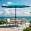 Parasol de marché à manivelle et inclinaison 9 pi Jaenis avec auvent résistant aux intempéries pour cour et terrasse-1068060515