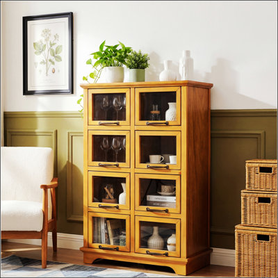 Armoire de rangement moderne avec 8 portes, spacieuse et polyvalente pour la présentation et l'organisation dans n'importe quelle pièce