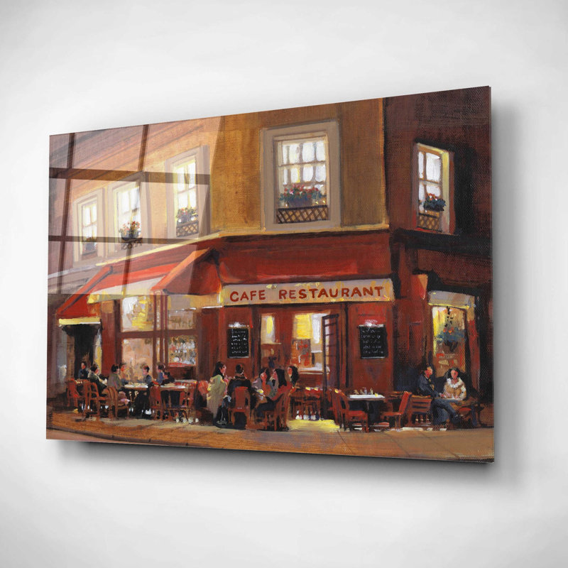 «Bistro II» par Tim O'Toole, art mural en verre acrylique, H 12 po x l 16 po x P 0,13 po