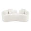 66,27 pouces incurvé, velours blanc, éponge à compression complète, sans installation, capacité de 350 lb, confortable pour les séances de détente à domicile - assemblage en velours ergonomique, assise longue