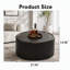 Table basse ronde avec plateau en verre trempé et rangement dissimulé-954058083-954058084