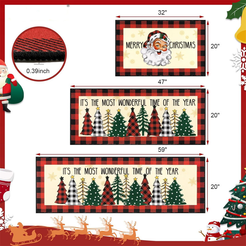 Ensemble de tapis de cuisine de Noël