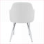 Ensemble de 2 chaises d'appoint de salle à manger rembourrées, aspect cuir blanc neige, métal chromé argenté, sièges modernes pour adultes pour la salle à manger de cuisine