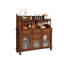 Armoire de rangement murale de 47,24 po de style américain en bois massif brun pour le coin repas-632766421
