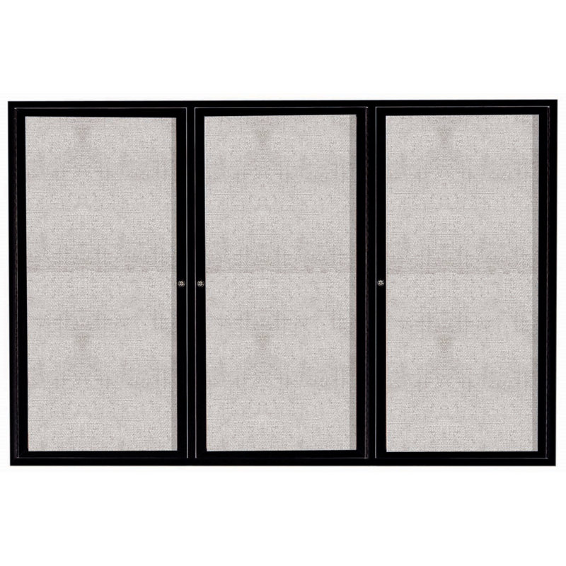Tableau d'affichage mural extérieur pour l'extérieur, Noir, Trois, 48 po x 72 po