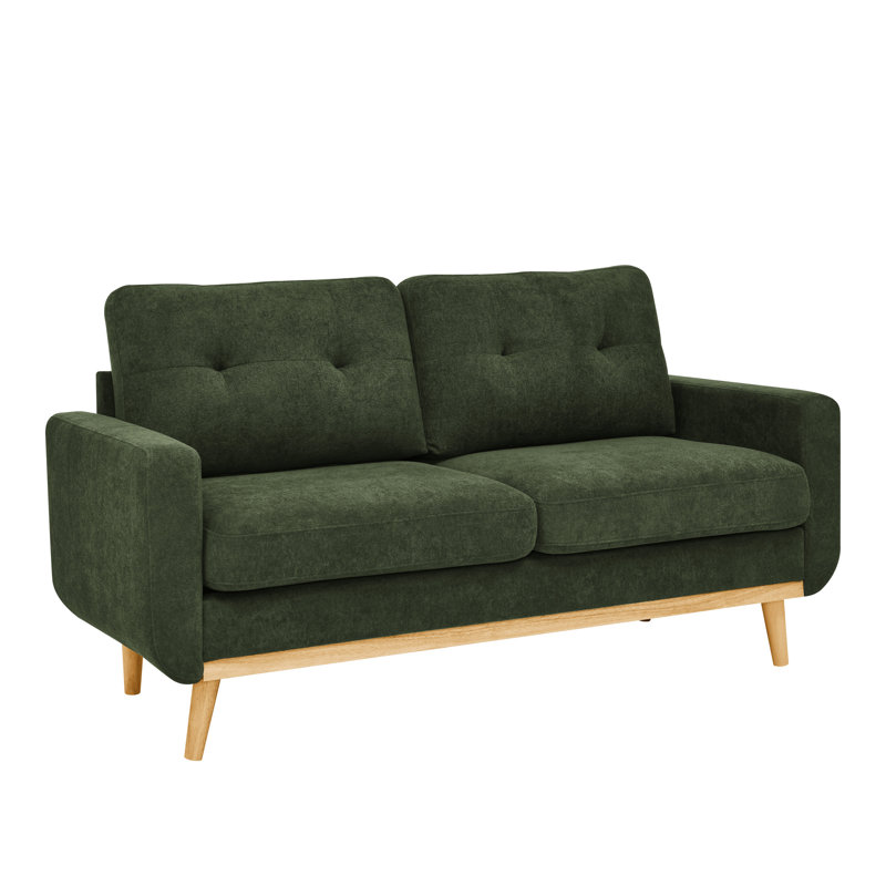 Ensemble de 2 chaises rembourrées de style Mid-Century moderne de 67,7 po de largeur et de style contemporain