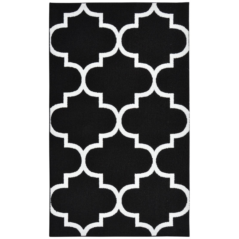 Tapis noir / blanc Anrey