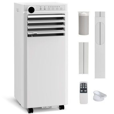 Puissant climatiseur portatif de 10 000 BTU - refroidissement 3 en 1, déshumidificateur et ventilateur - télécommande, minuterie 24H, affichage DEL - refroidit les pièces jusqu'à 450 pieds carrés - Ensemble de fenêtre facile à installer
