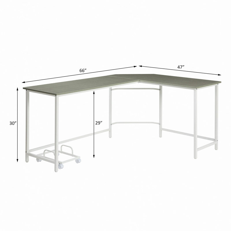 Bureau d'ordinateur en L rectangulaire