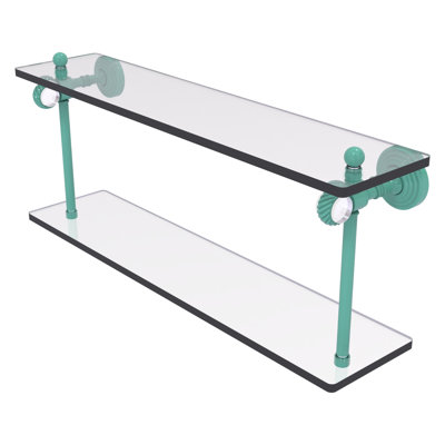 Pacific Grove Collection Inch Two Tiered Glass Shelf with Twisted Accents PG