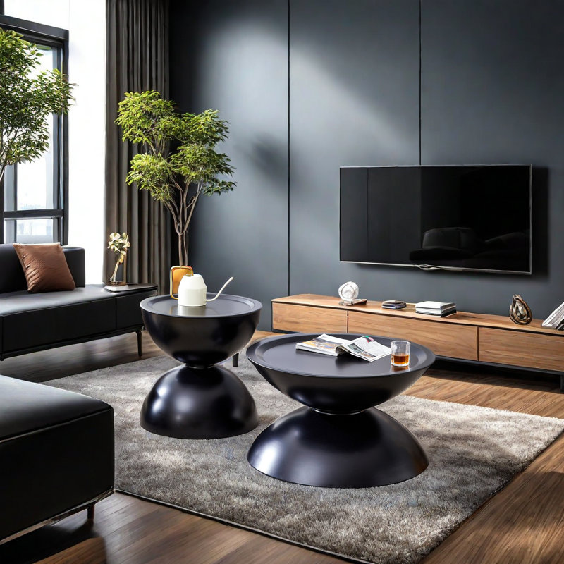 Table basse simple Cindia, H 19,68 po x L 19,68 po x l 19,68 po, Noir
