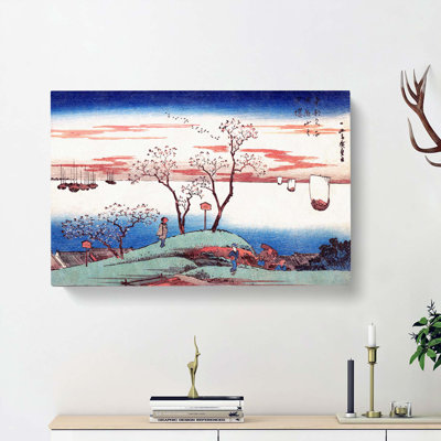 Evening Cherry Blossoms at Gotenyama by Utagawa Hiroshige - Wrapped Canvas