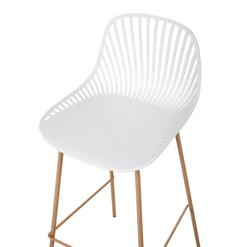 Counter Stool with Metal Frame, White