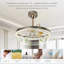 Ventilateur de plafond à 3 pales en cristal avec lumière DEL pour salon intérieur