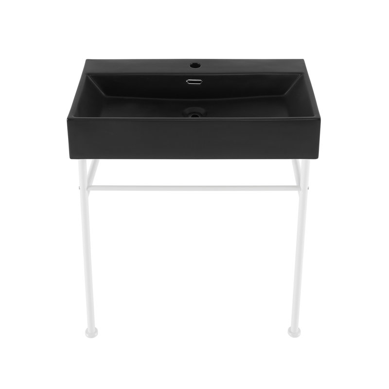 Lavabo console en céramique Claire, Noir