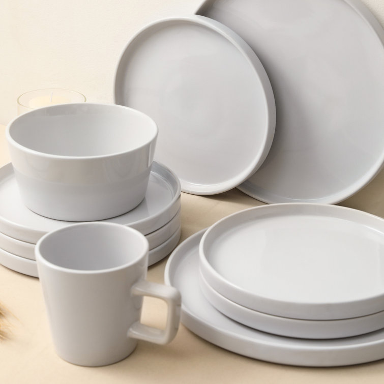 Stone Lain Clara 32-Piece Porcelain Dinnerware Set, Service for 8, Gray