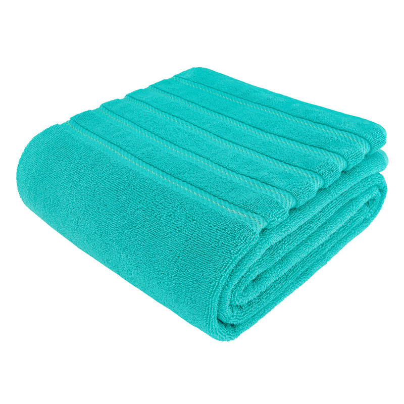 Grand drap de bain 100% coton 35 x 70 Darcelle, Bleu turquoise