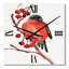 Horloge murale bouvreuil sur une branche avec baies-124686082