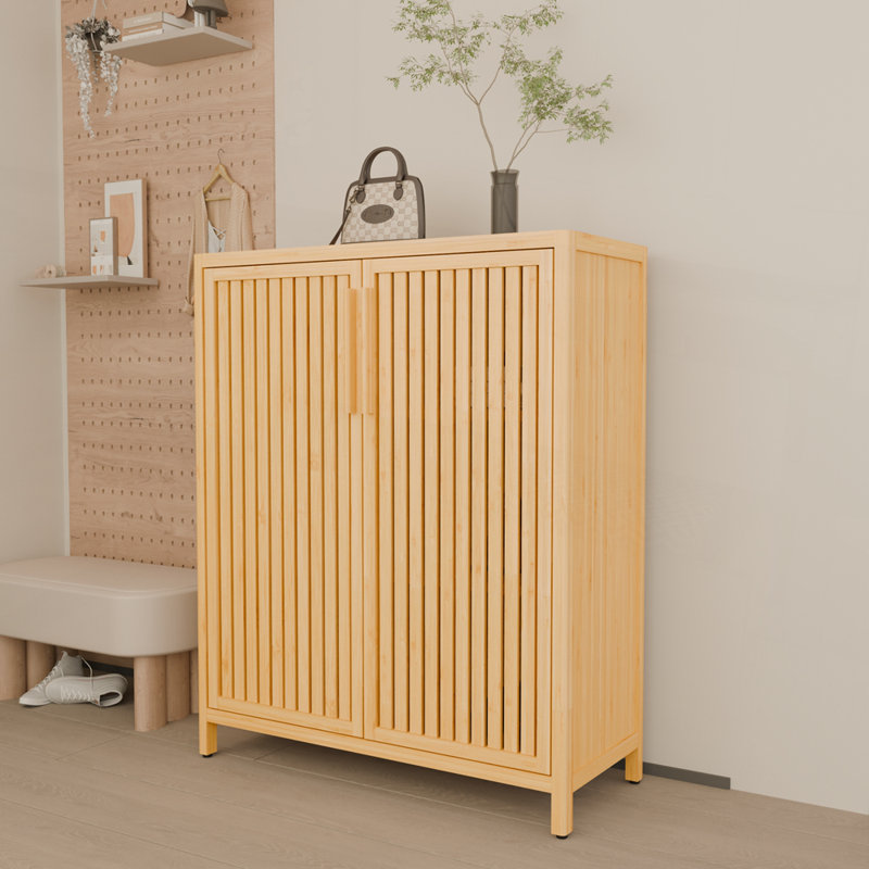 Bamboo Freestanding Linen Tower with Shelves and Cabinet for Efficient Storage and Space Saving in Small Corners