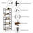 5-Tier Bookshelf, 5 Tier Industrial Bookcase, Standing Bookshelves, Tall Display Rack with Steel Frame for Living Room, Bedroom, 11.8 x 16.1 x 61 Inches, Rustic Brown