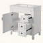 Meuble-lavabo avec lavabo en céramique, 2 tiroirs et tablette réglable-117983471