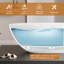 Baignoire îlot KAKUSIGA 66,9 po, en résine de pierre solide blanc mat, ergonomique et profonde pour salle de bain