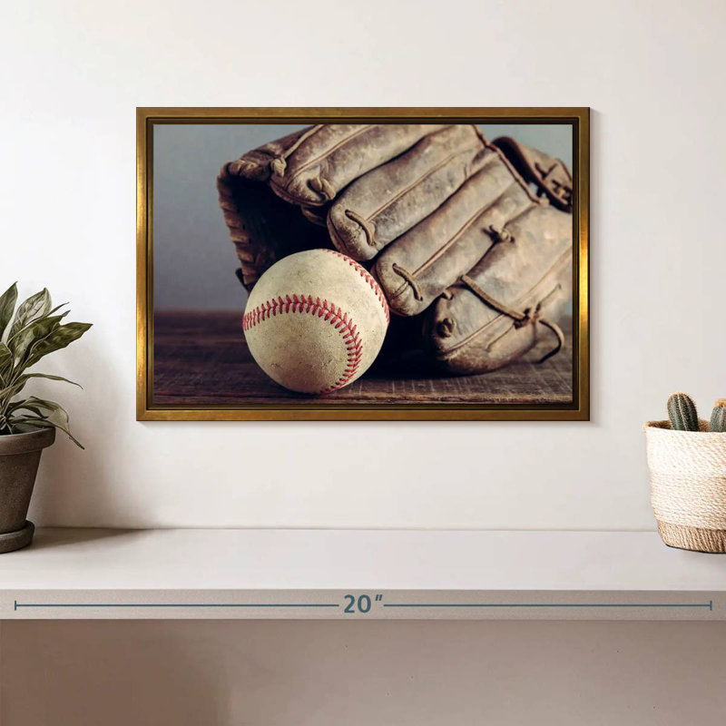 Souvenirs de baseball, Cadre flottant doré, 13 po x 9 po