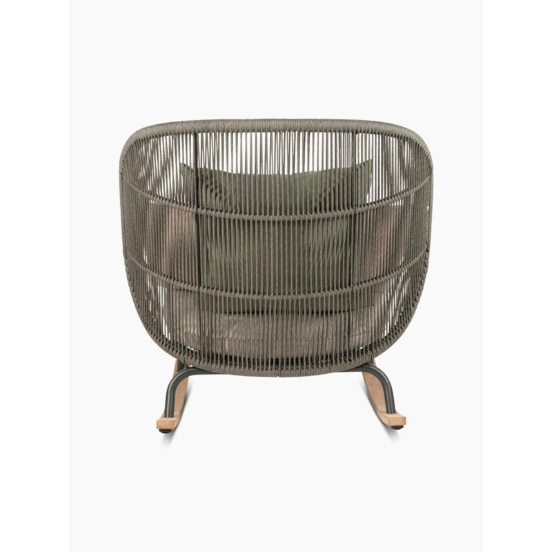 Kodo Outdoor Rocker Chair, Fig Green, Fossil Gray