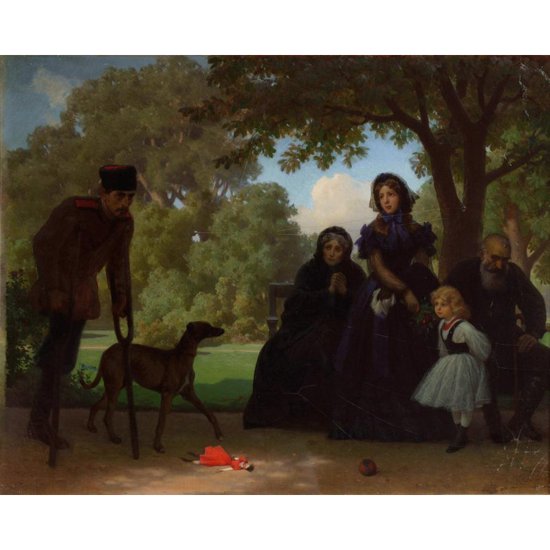 «In the Saxon Garden» par Artur Grottger - Art mural sur toile tendue avec châssis, H 18 po x l 14 po