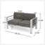 Causeuse Cape Coral KD avec structure en aluminium et coussins résistants à l'eau, parfaite pour la détente en plein air et la durabilité.-1784578042-1784577989
