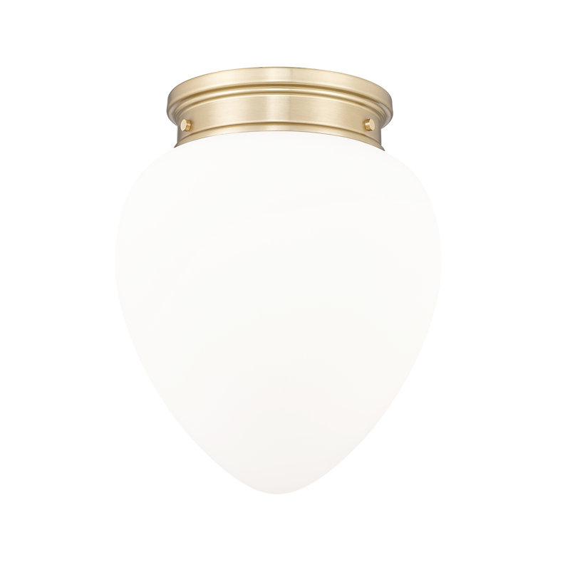 Jevone Glass Flush Mount, 15" H x 12.5" W x 12.5" D, Modern Gold